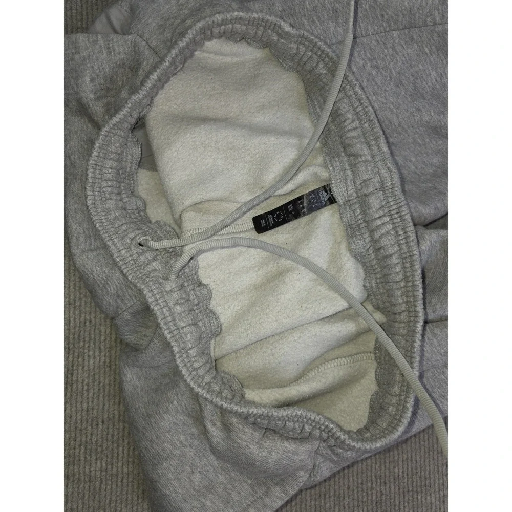 Adidas XL Stadium Fleece Heather Gray Speckled Badge Jogger Athletic Track Pant